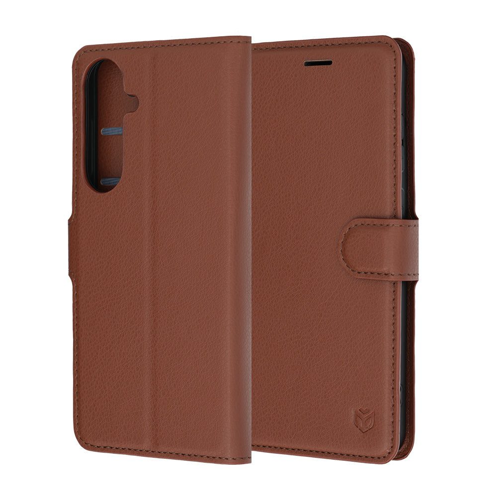 Capa para Samsung Galaxy S26 FE S741 / S25 FE, Techsuit, Leather Folio, Castanho