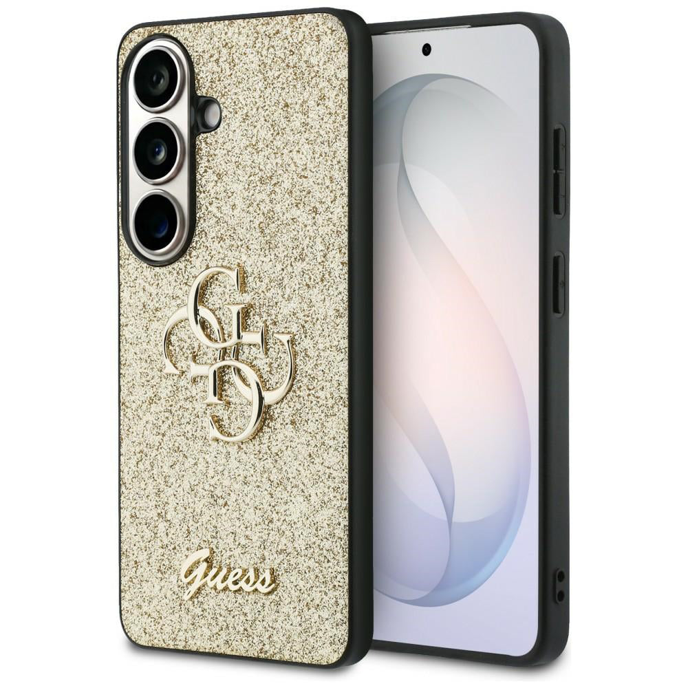 Capa para Samsung Galaxy S26 S942, Guess, Fixed Glitter Big 4G Metal Frame, Dourada
