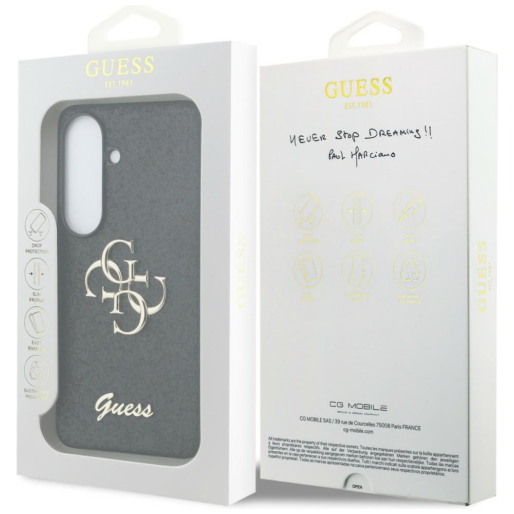 Capa para Samsung Galaxy S26 S942, Guess, Fixed Glitter Big 4G Metal Frame, Preta