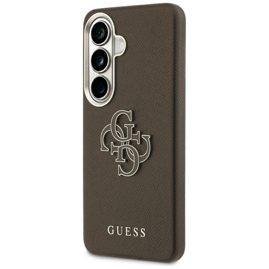 Capa para Samsung Galaxy S26 Plus S947, Guess, 4G Grained Big and Classic Logo, Castanho