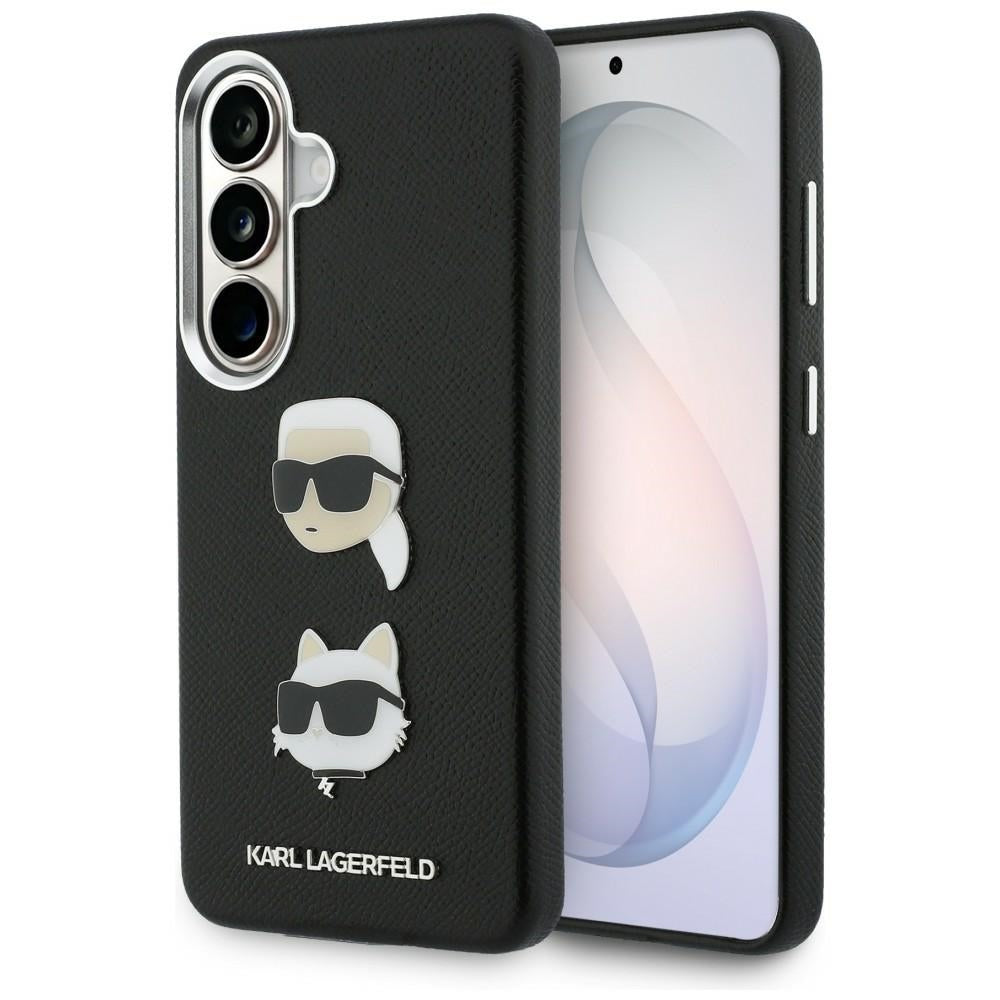 Capa para Samsung Galaxy S26 Plus S947, Karl Lagerfeld, Saffiano Karl & Choupette's Head Pin, Preta