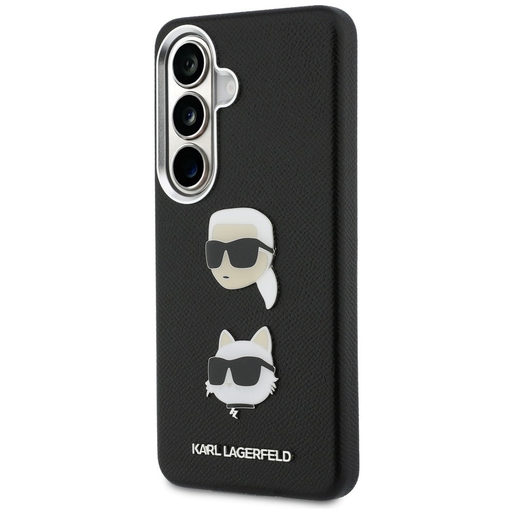 Capa para Samsung Galaxy S26 Plus S947, Karl Lagerfeld, Saffiano Karl & Choupette's Head Pin, Preta