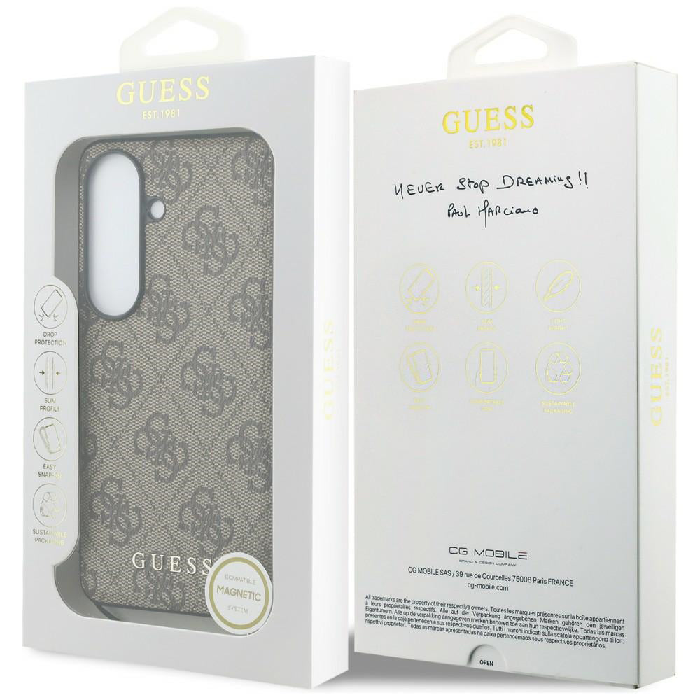 Case for Samsung Galaxy S26 S942, Guess, 4G Classic Logo Charm, Brown