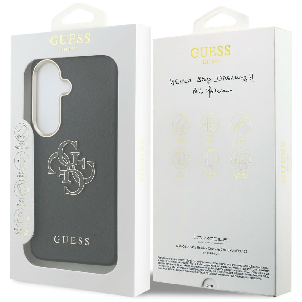 Capa para Samsung Galaxy S26 S942, Guess, 4G Grained Big and Classic Logo, Preta