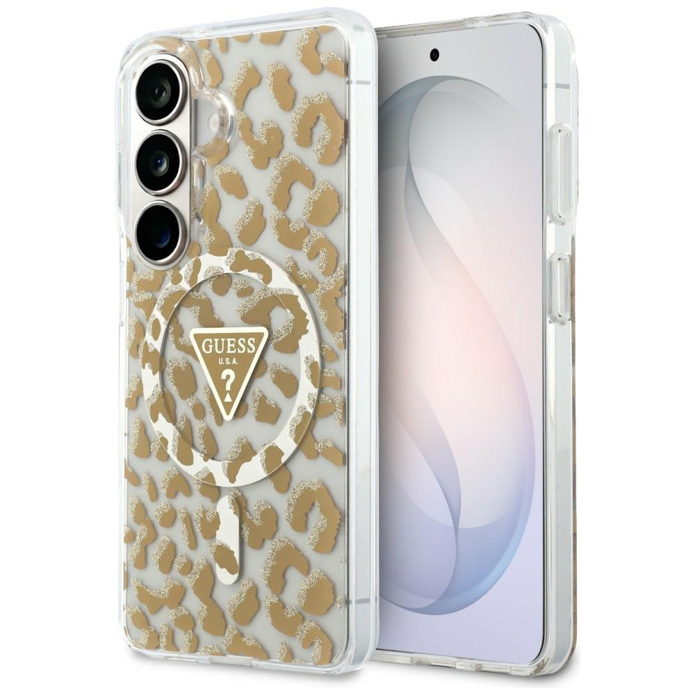 Capa MagSafe para Samsung Galaxy S26 S942, Guess, Padrão Leopardo IML, Marrom