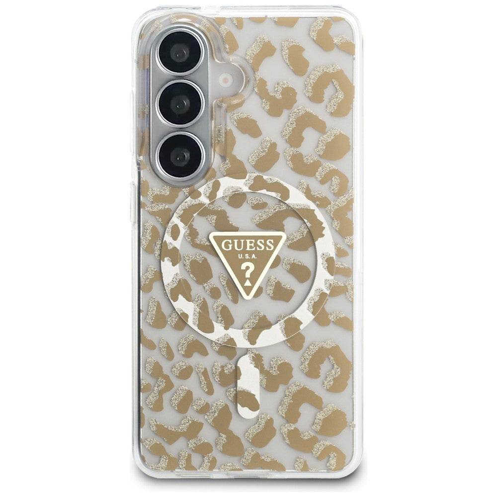 Capa MagSafe para Samsung Galaxy S26 S942, Guess, Padrão Leopardo IML, Marrom