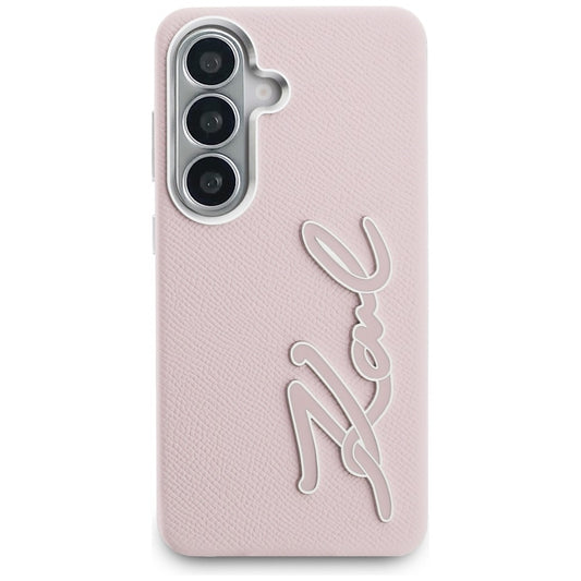 Capa para Samsung Galaxy S26 S942, Karl Lagerfeld, Logotipo de Resina Assinatura, Rosa