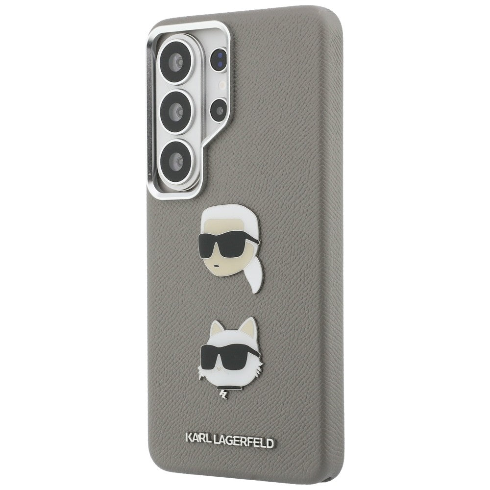 Capa para Samsung Galaxy S26 Ultra S948, Karl Lagerfeld, Saffiano Karl & Choupette's Head Pin, Cinza