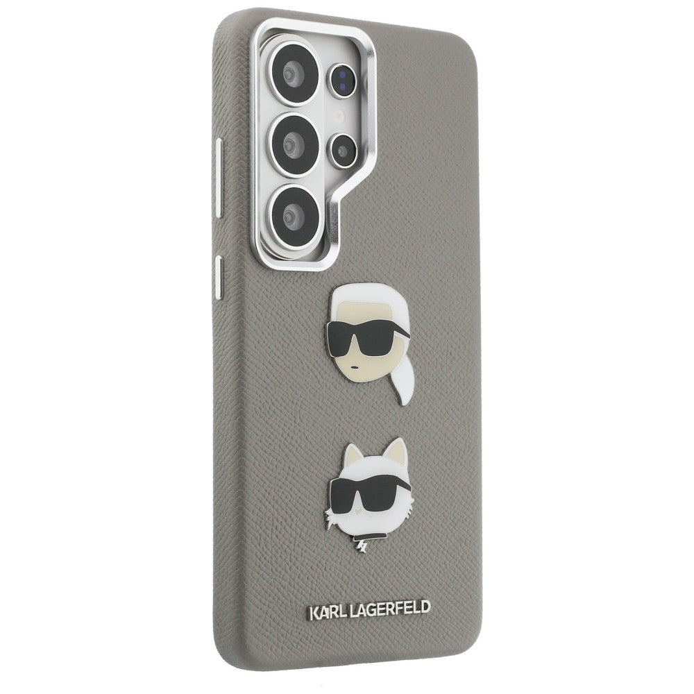 Capa para Samsung Galaxy S26 Ultra S948, Karl Lagerfeld, Saffiano Karl & Choupette's Head Pin, Cinza