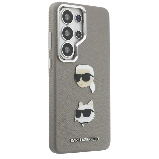 Capa para Samsung Galaxy S26 Ultra S948, Karl Lagerfeld, Saffiano Karl & Choupette's Head Pin, Cinza