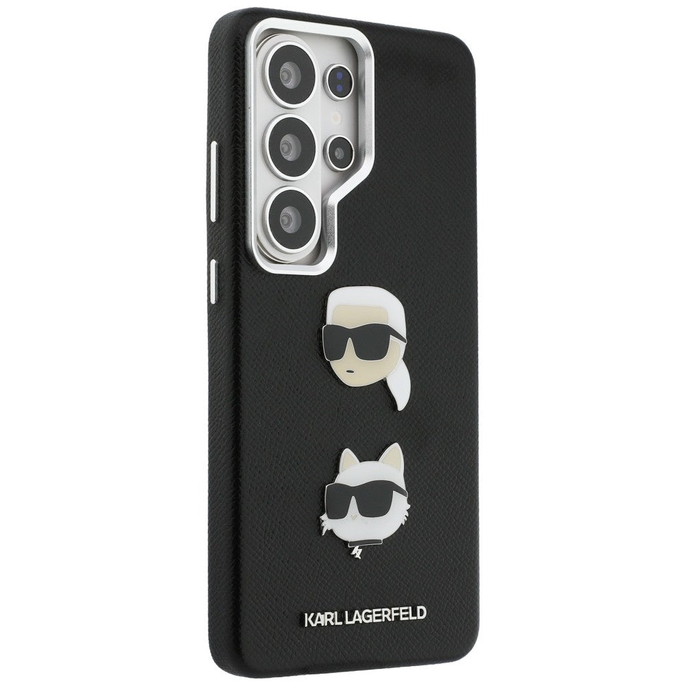 Capa para Samsung Galaxy S26 Ultra S948, Karl Lagerfeld, Saffiano Karl & Choupette's Head Pin, Preta