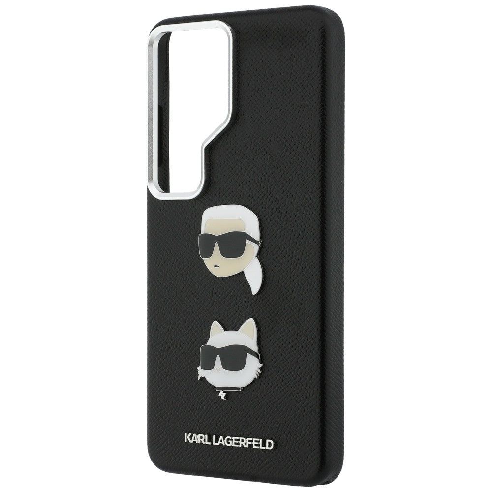 Capa para Samsung Galaxy S26 Ultra S948, Karl Lagerfeld, Saffiano Karl & Choupette's Head Pin, Preta