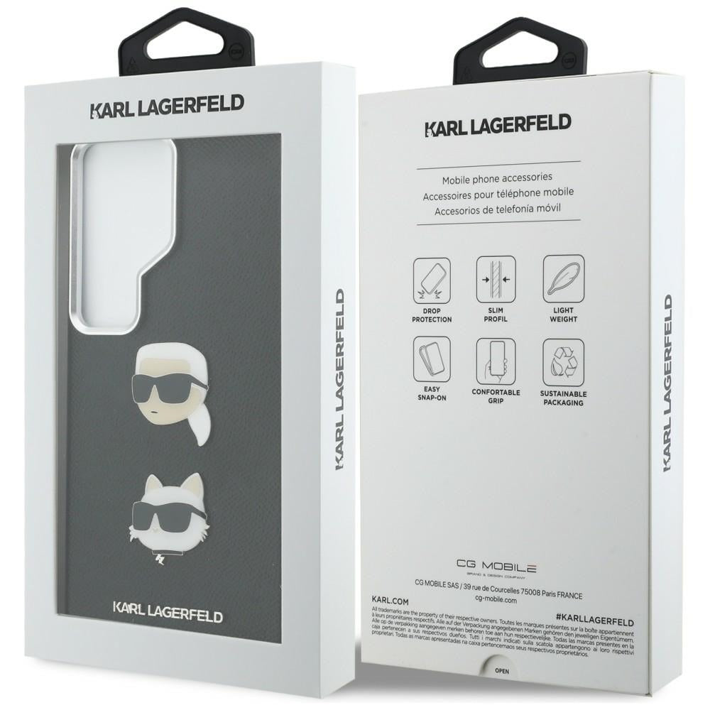 Capa para Samsung Galaxy S26 Ultra S948, Karl Lagerfeld, Saffiano Karl & Choupette's Head Pin, Preta