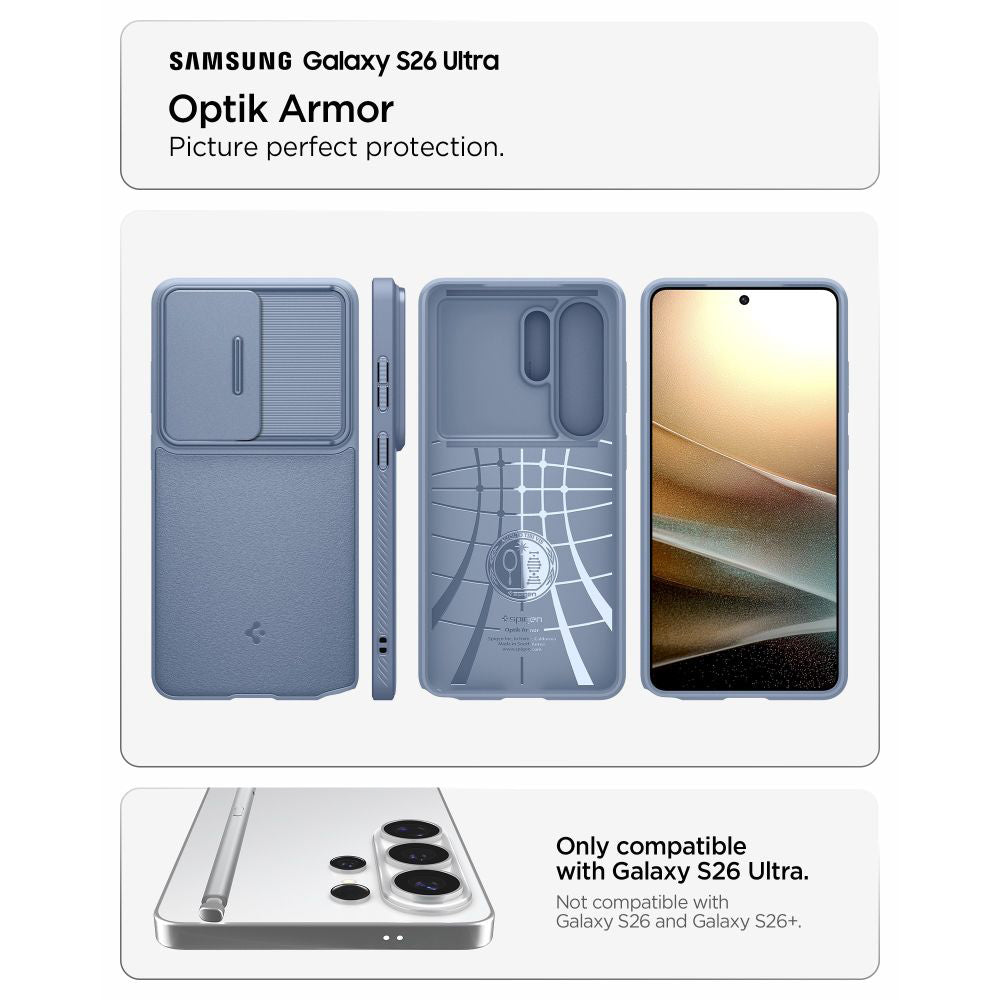 Capa para Samsung Galaxy S26 Ultra S948, Spigen, Optik Armor, Azul ACS11226