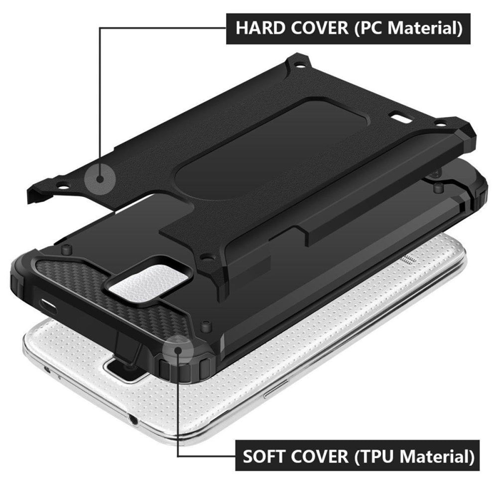 Capa para Samsung Galaxy S5 G900, Techsuit, Hybrid Armor, Preta