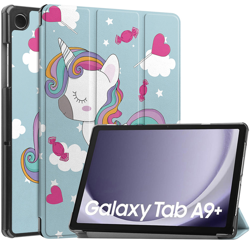 Capa para Samsung Galaxy Tab A9+, Techsuit, FoldPro Unicorn, Multicolor