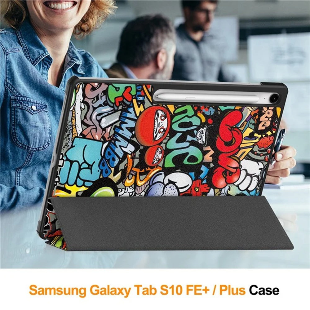 Capa para Samsung Galaxy Tab S10 FE+, Techsuit, FoldPro Urban Vibe, Multicolor