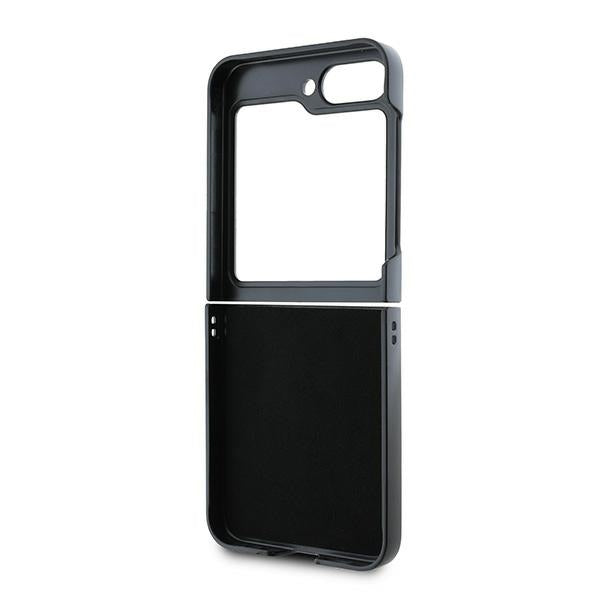 Capa para Samsung Galaxy Z Flip7 FE F761 / Z Flip6 F741, Karl Lagerfeld, Saffiano Karl & Choupette Metal, Preta.