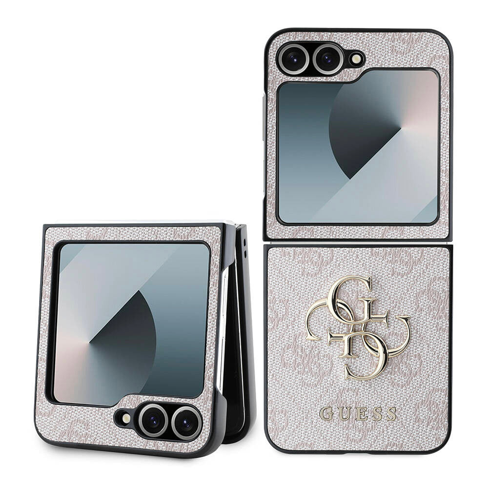 Capa para Samsung Galaxy Z Flip7 FE F761 / Z Flip6 F741, Guess, Logo Metal 4G, Rosa