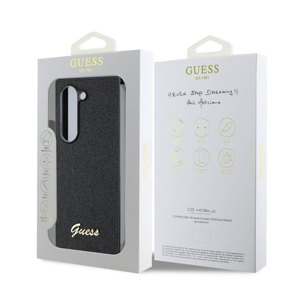 Capa para Samsung Galaxy Z Fold6 F956, Guess, Glitter Script, Preta