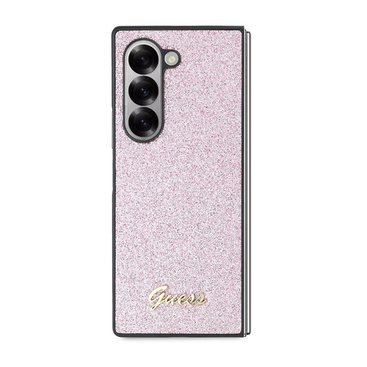 Capa para Samsung Galaxy Z Fold6 F956, Guess, Glitter Script, Rosa