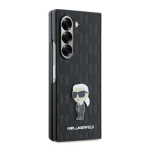 Capa para Samsung Galaxy Z Fold6 F956, Karl Lagerfeld, Saffiano Monogram Ikonik, Preta