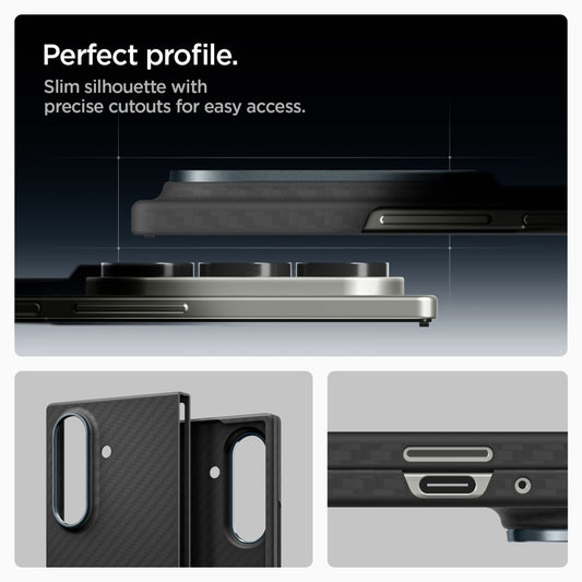 Capa para Samsung Galaxy Z Fold7 F966, Spigen, Air Skin, Preta ACS09555