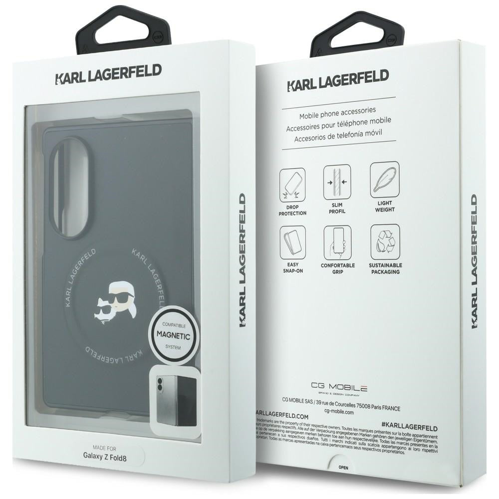Capa para Samsung Galaxy Z Fold8 F971, Karl Lagerfeld, Karl & Choupette Head Pin, Preta