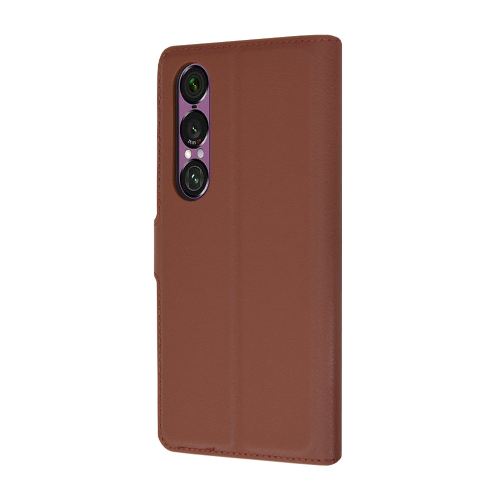 Capa para Sony Xperia 1 VI, Techsuit, Leather Folio, Castanha