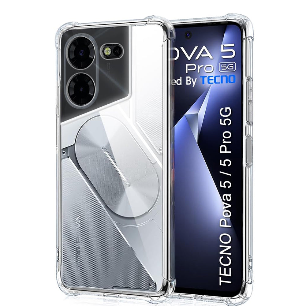 Capa para Tecno Pova 5 Pro, Techsuit, Anti-impacto Transparente, Transparente