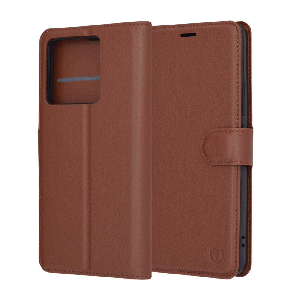 Capa para Xiaomi 13T Pro / 13T, Techsuit, Leather Folio, Castanha