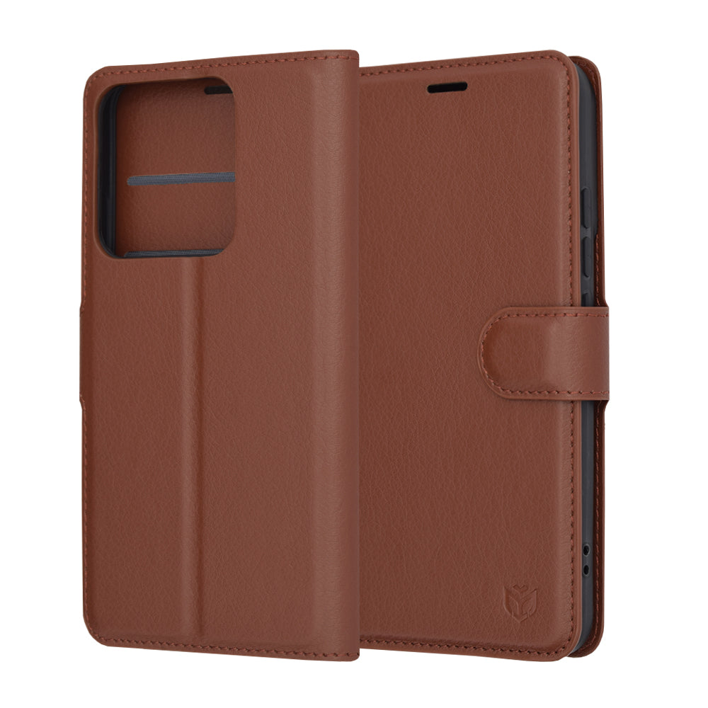 Capa para Xiaomi 14, Techsuit, Leather Folio, Castanha