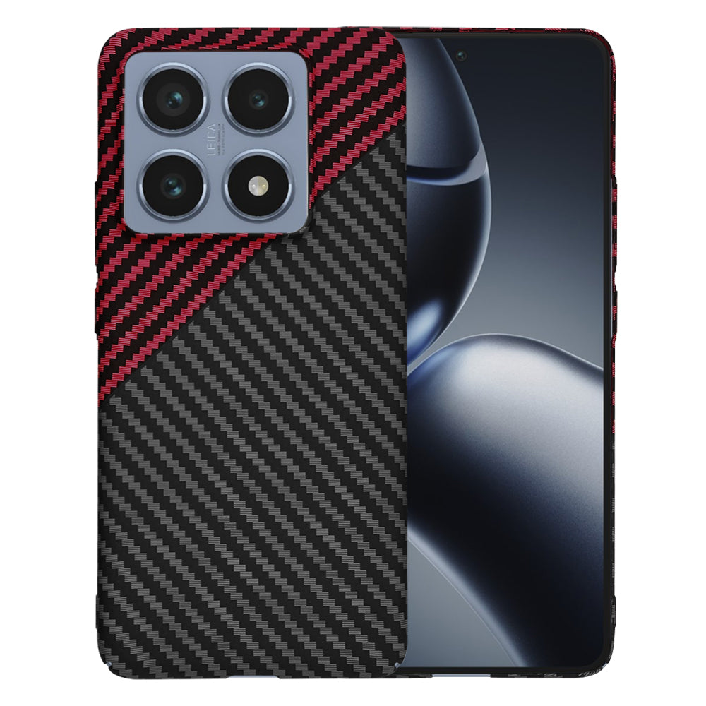 Capa para Xiaomi 14T Pro, Techsuit, Carbonite FiberShell, Preto Vermelho