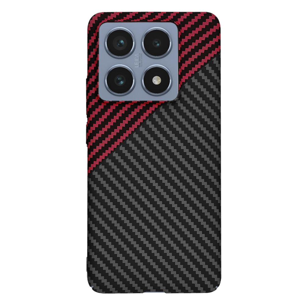 Capa para Xiaomi 14T Pro, Techsuit, Carbonite FiberShell, Preto Vermelho