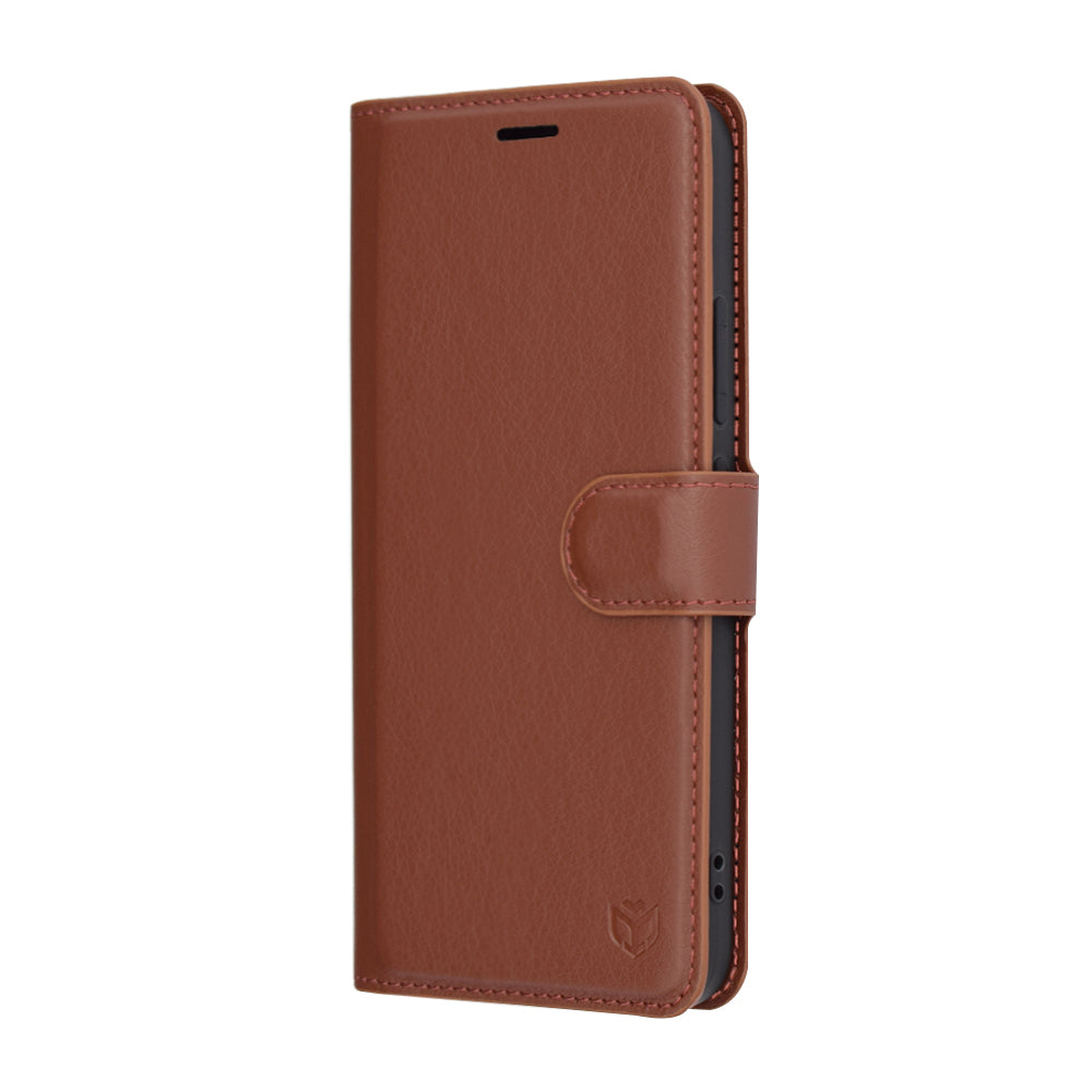 Capa para Xiaomi 15, Techsuit, Leather Folio, Castanha