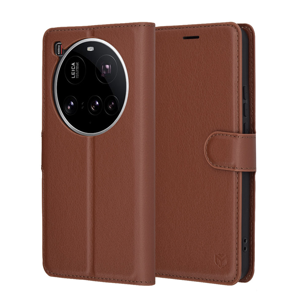 Capa para Xiaomi 15 Ultra, Techsuit, Leather Folio, Castanha
