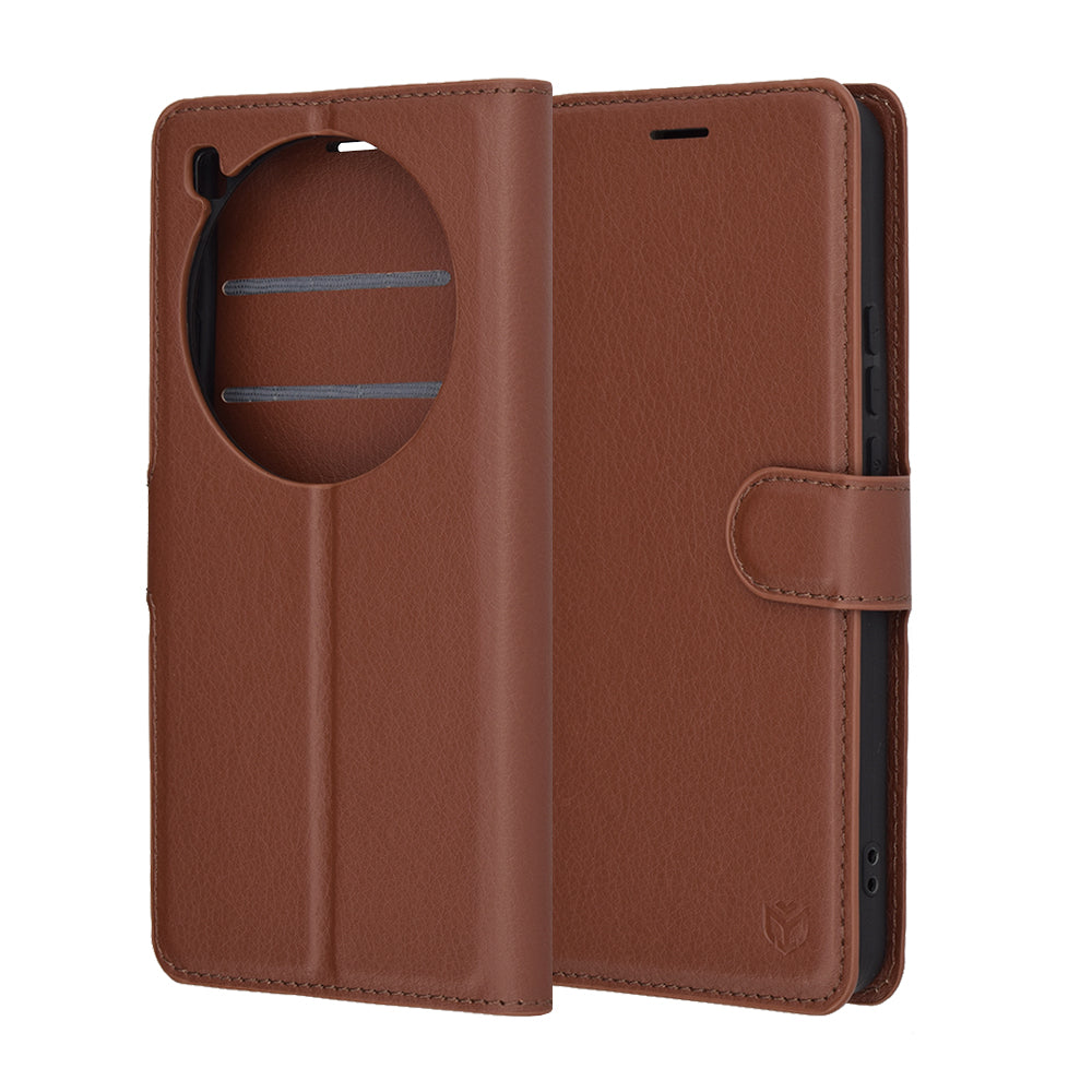 Capa para Xiaomi 15 Ultra, Techsuit, Leather Folio, Castanha