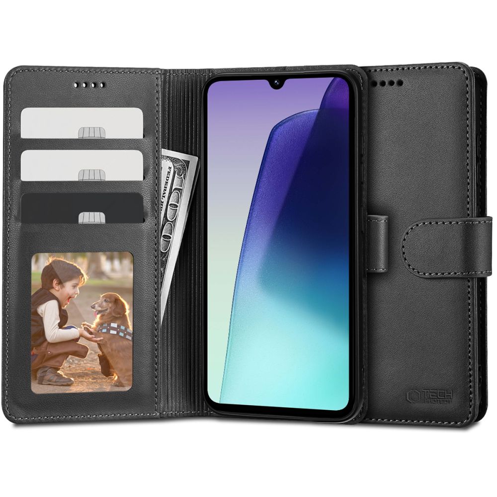 Bolsa para Xiaomi Poco C75 / Redmi 14C, Tech-Protect, Carteira, Preto