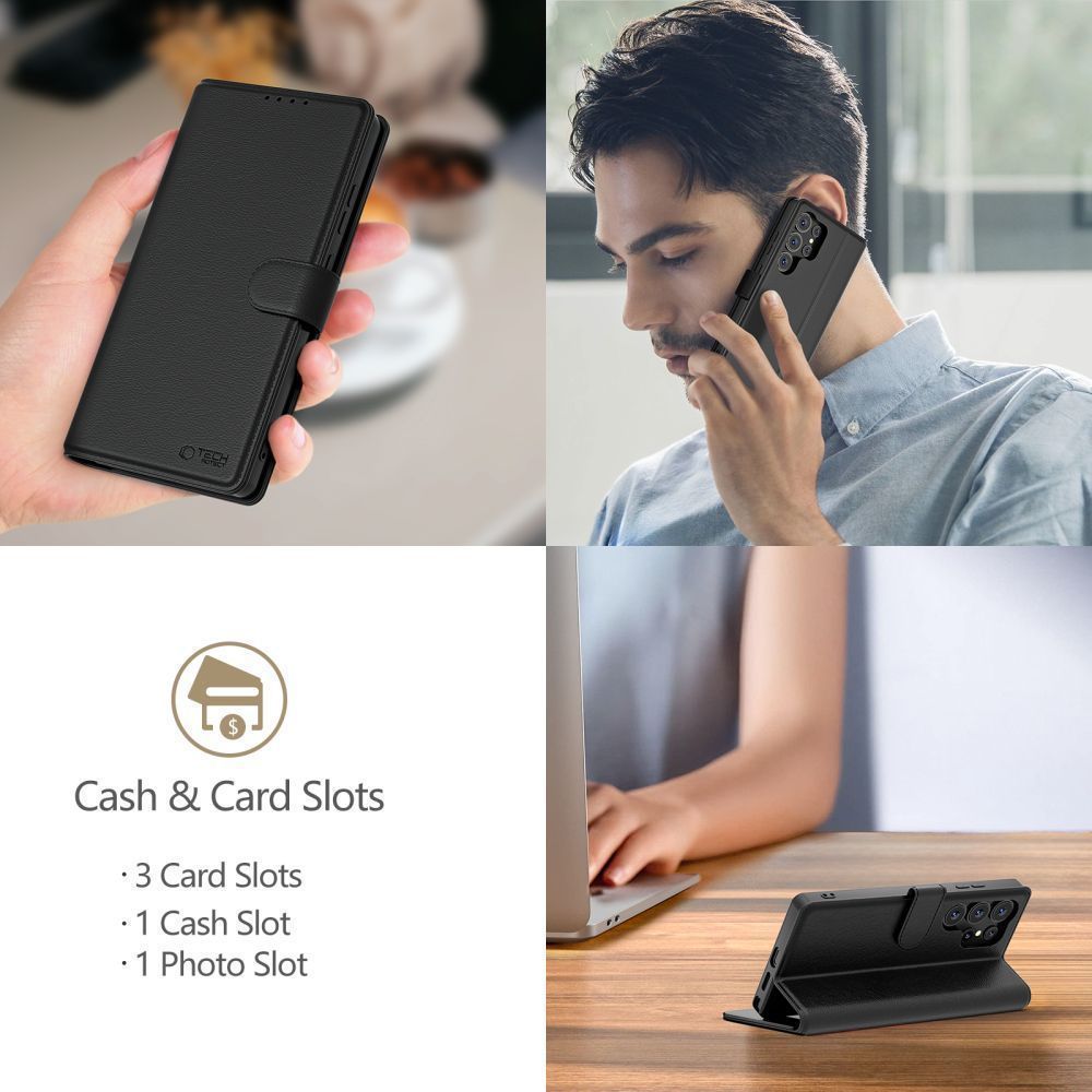 Capa para Xiaomi Poco F8 Ultra, Tech-Protect, Wallet, Preta