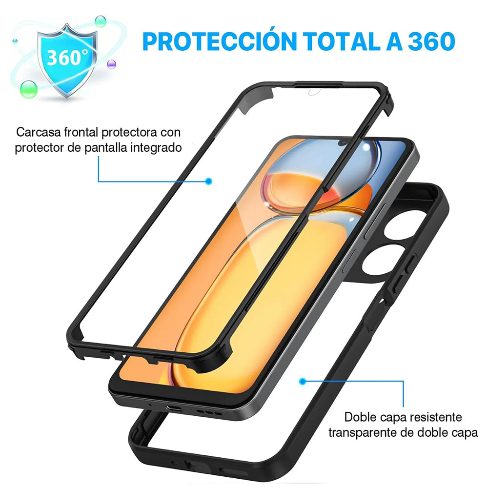 Capa para Xiaomi Poco C65 / Redmi 13C, Techsuit, ColorVerse 360, Preta