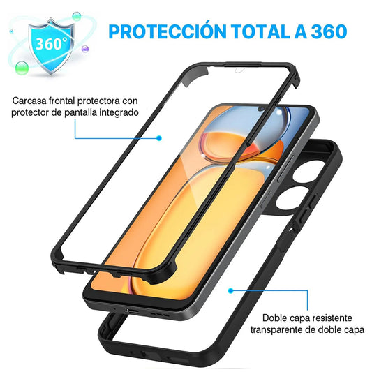 Capa para Xiaomi Poco C65 / Redmi 13C, Techsuit, ColorVerse 360, Preta