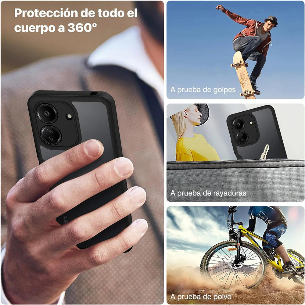 Capa para Xiaomi Poco C65 / Redmi 13C, Techsuit, ColorVerse 360, Preta