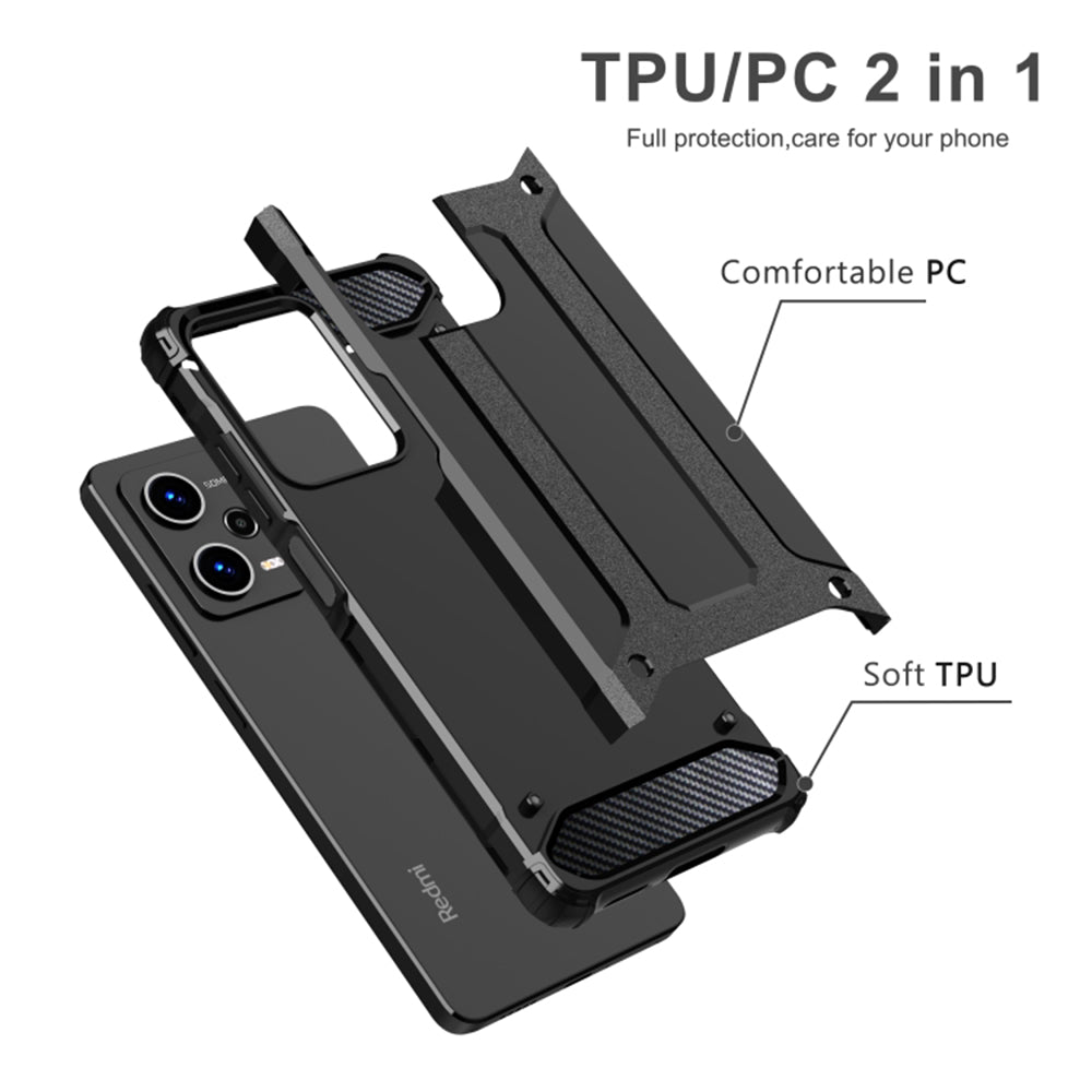 Capa para Xiaomi Poco C65 / Redmi 13C, Techsuit, Hybrid Armor, Preta
