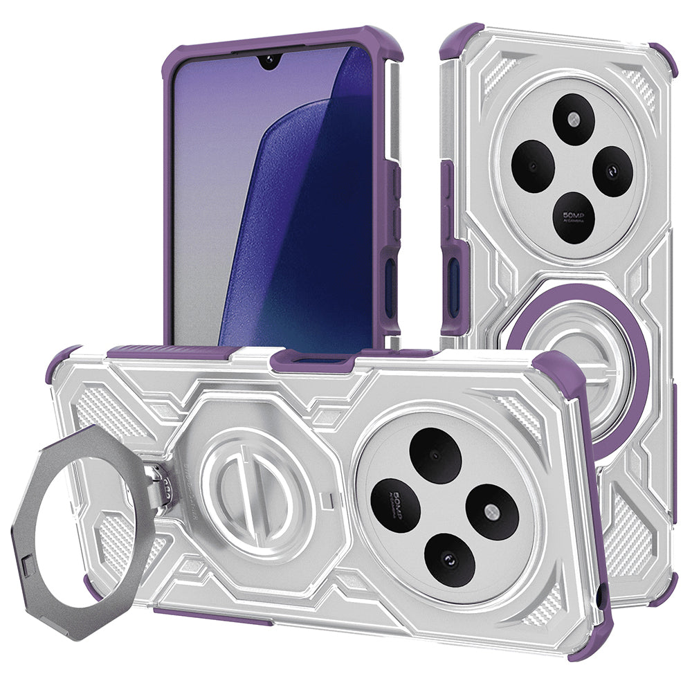 Capa para Xiaomi Poco C75 / Redmi 14C, Techsuit, Carbon Shield Pro, Roxo