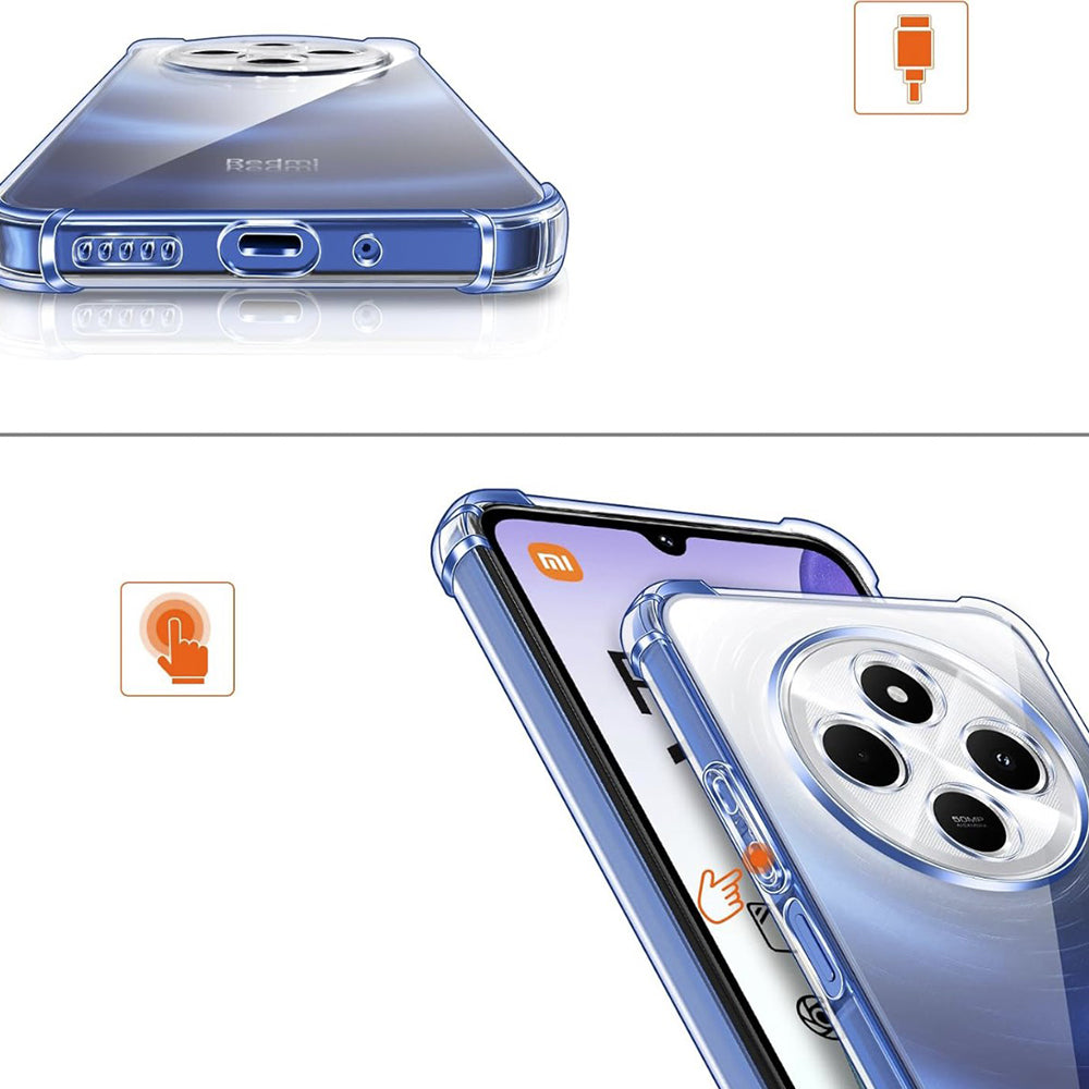 Capa para Xiaomi Poco C75 / Redmi 14C, Techsuit, Transparente à Prova de Choques, Transparente