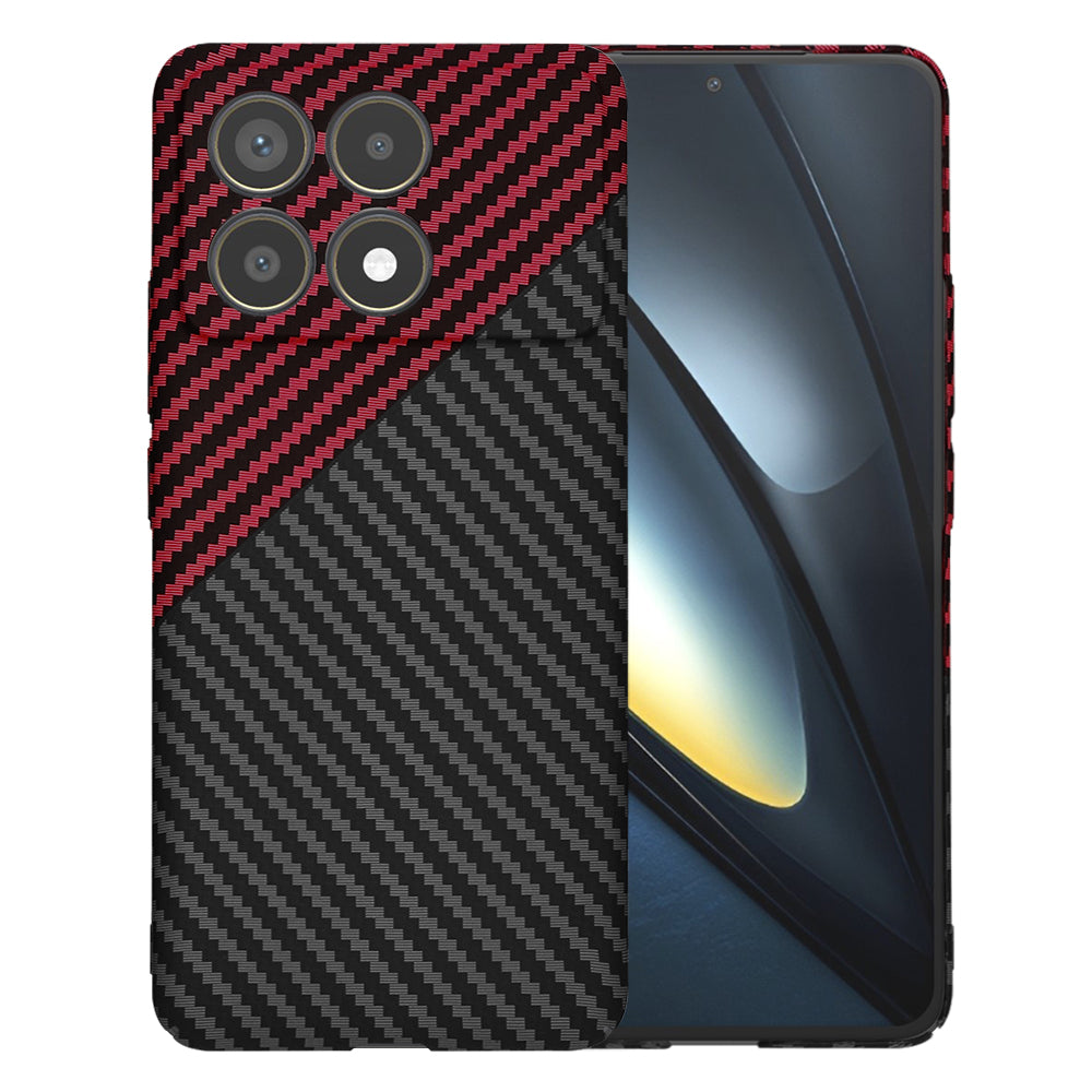 Capa para Xiaomi Poco F6 Pro, Techsuit, Carbonite FiberShell, Preto Vermelho