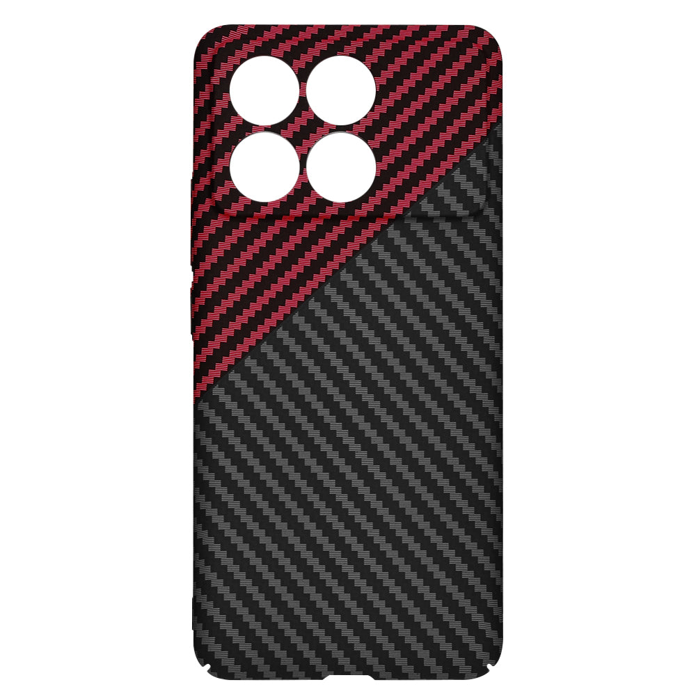 Capa para Xiaomi Poco F6 Pro, Techsuit, Carbonite FiberShell, Preto Vermelho