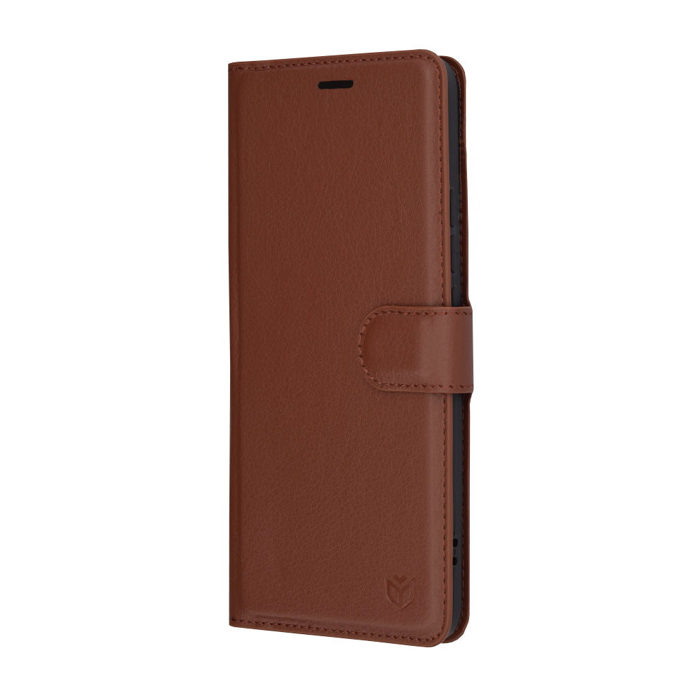 Capa para Xiaomi Poco F6 Pro, Techsuit, Leather Folio, Castanha