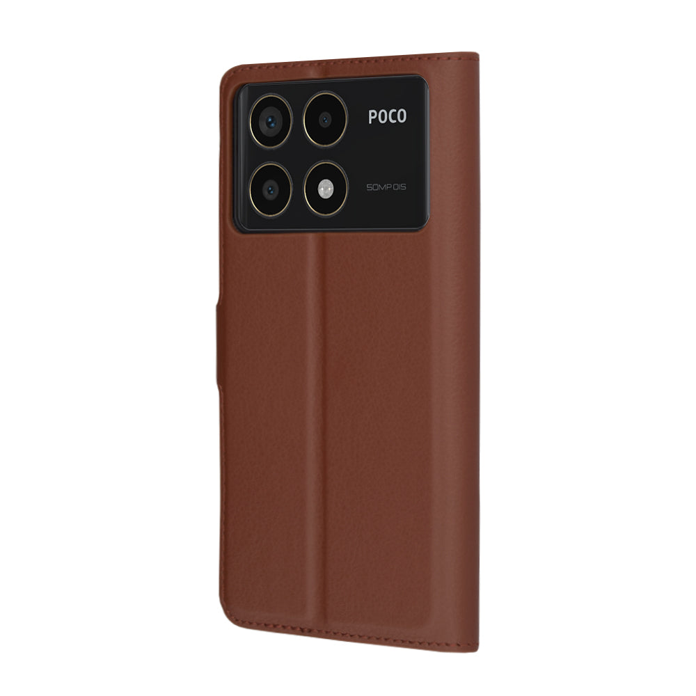 Capa para Xiaomi Poco F6 Pro, Techsuit, Leather Folio, Castanha
