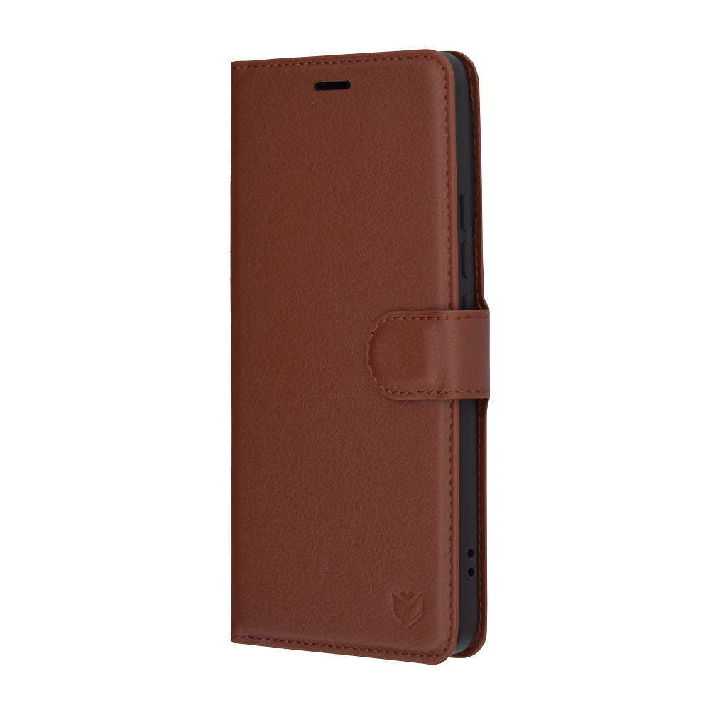 Capa para Xiaomi Poco F6, Techsuit, Leather Folio, Castanha